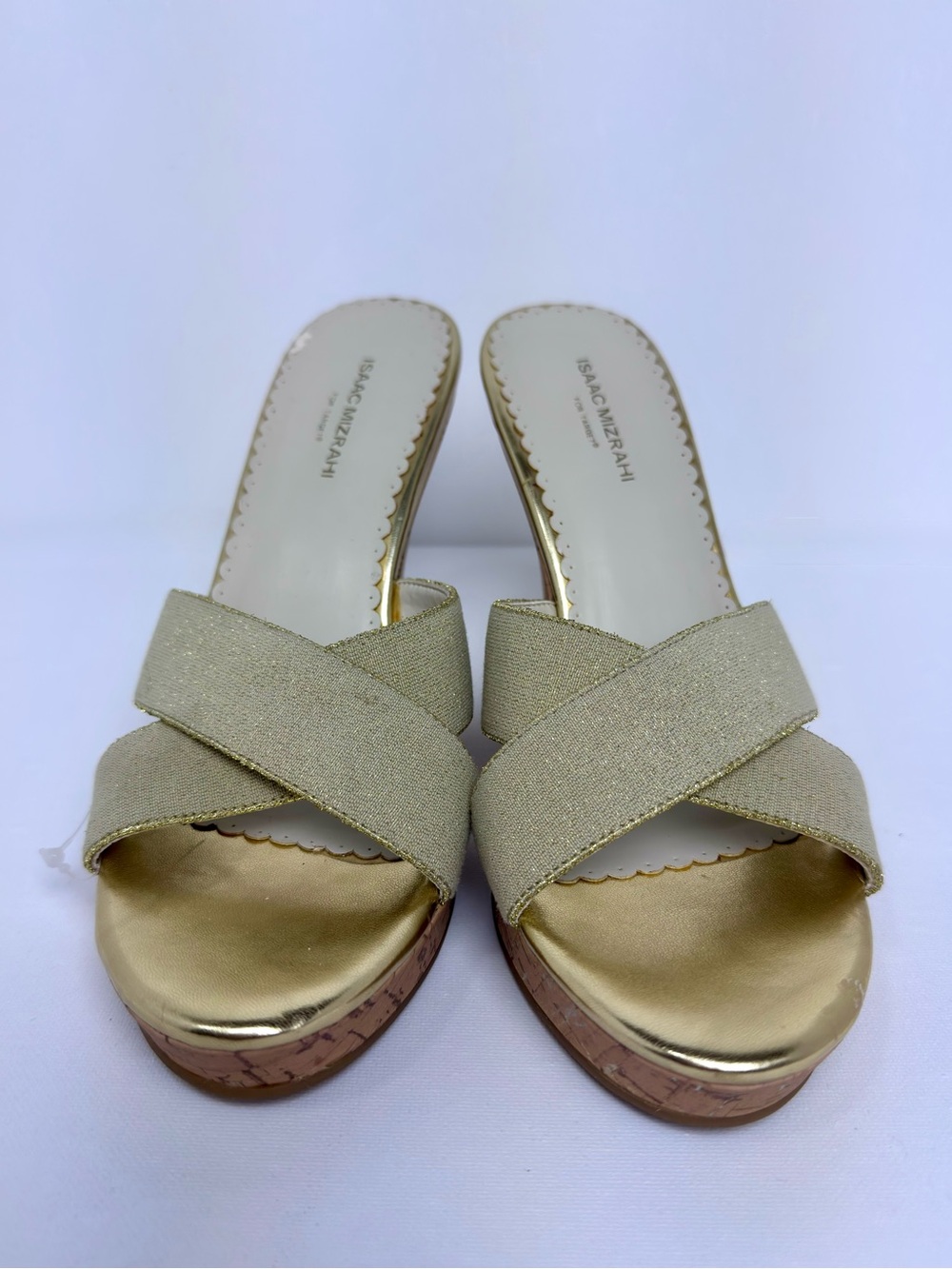 NWT Isaac Mizrahi for Target Gold Metallic Wedge Sandals